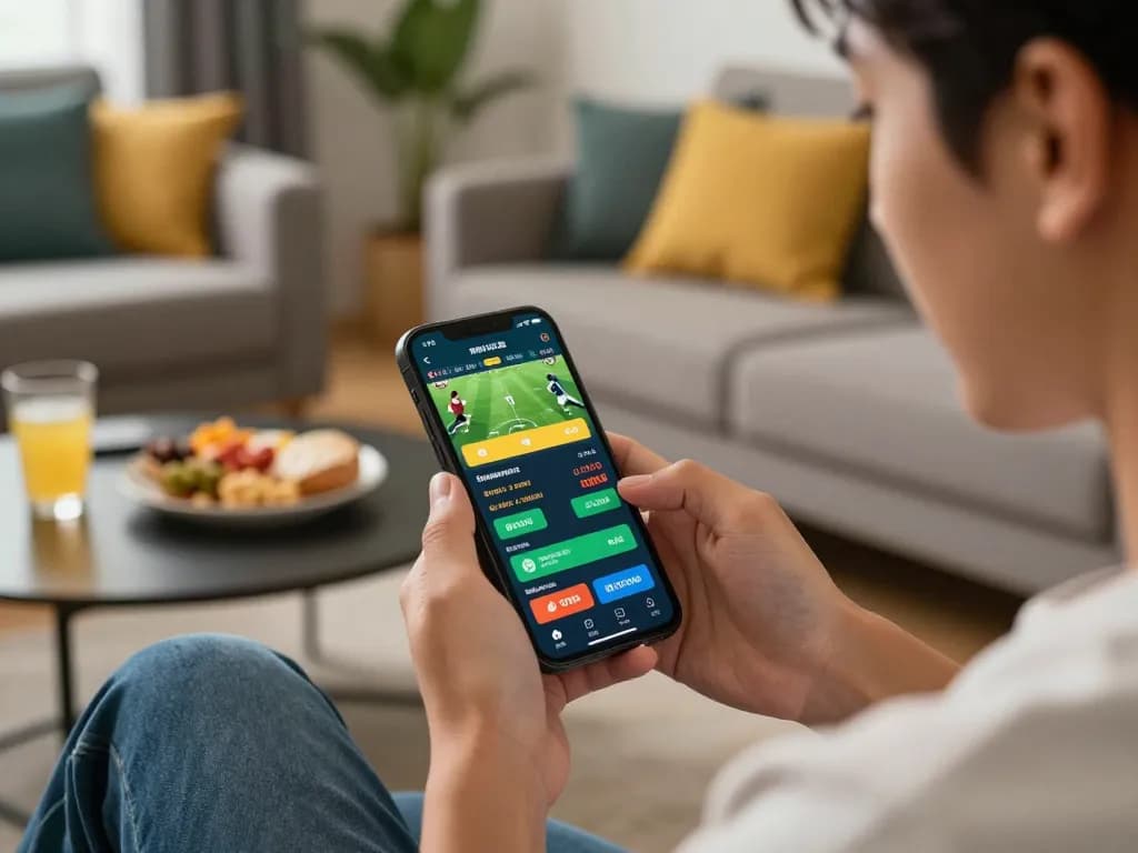 Engaging with keo nha cai on a smartphone for live sports betting action
