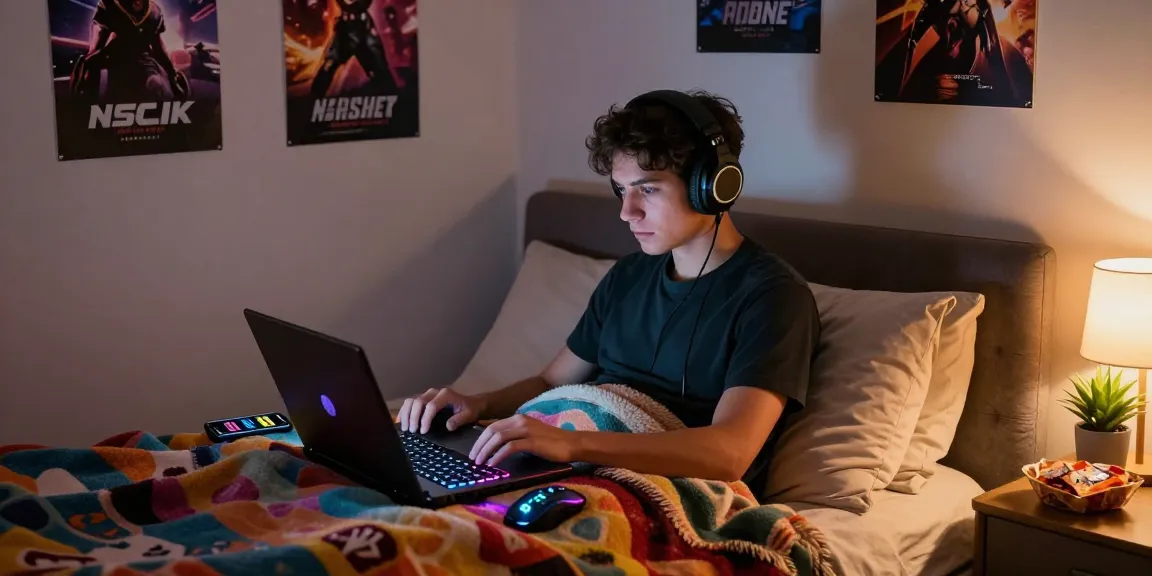 Immerse in the world of nsfw apk gaming with a cozy bedroom scene of a gamer.