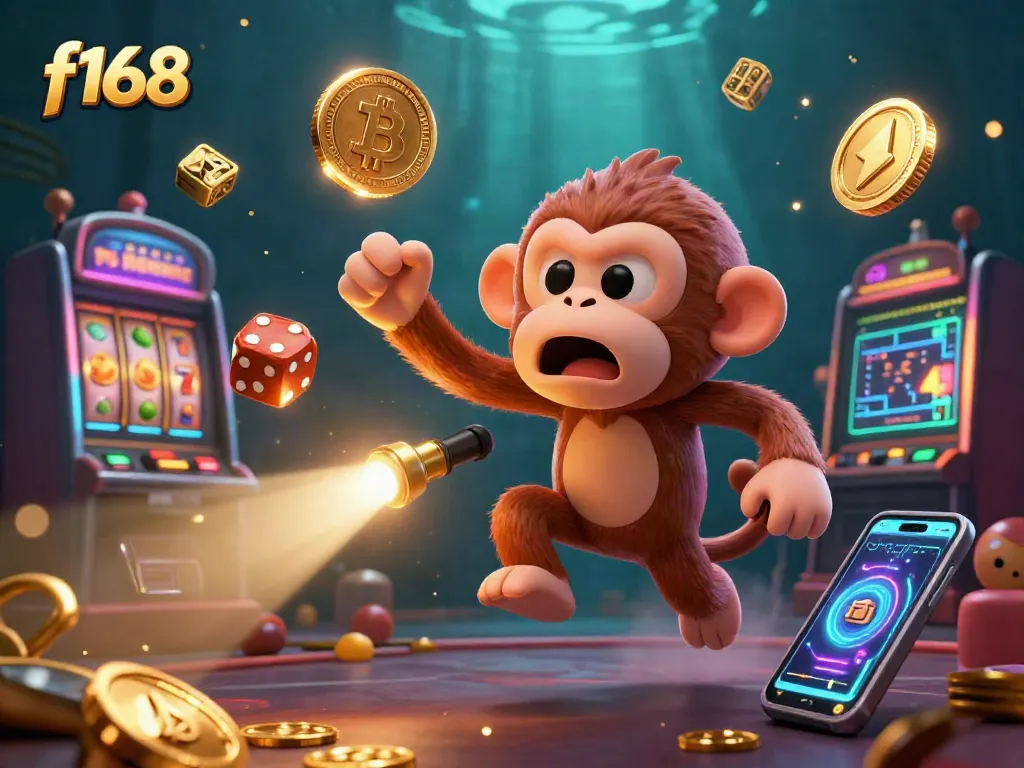 Engage with f168 casino excitement as a ghost-hunter puppy tracks a mischievous monkey juggling golden coins.