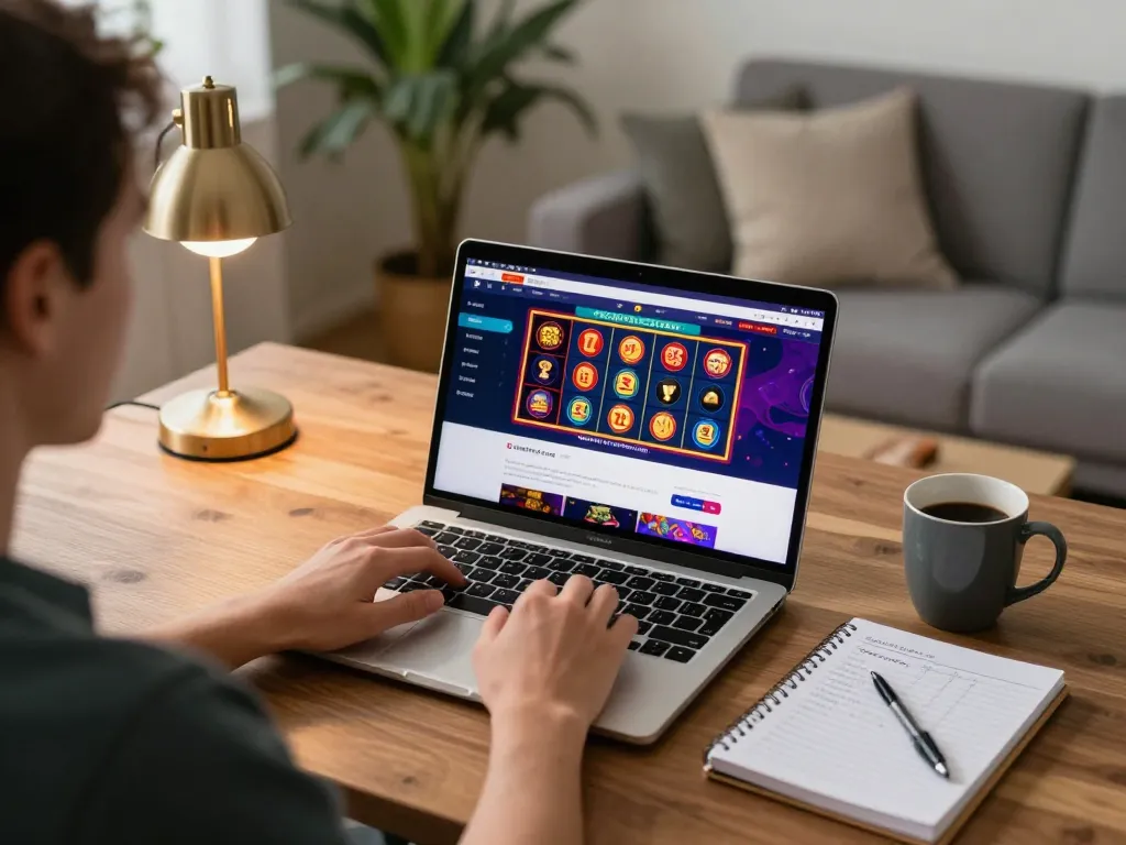 Engaging in online casino action with m88.com login on the laptop, showcasing a vibrant gaming interface.