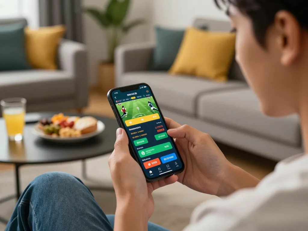 Engaging with keo nha cai on a smartphone for live sports betting action