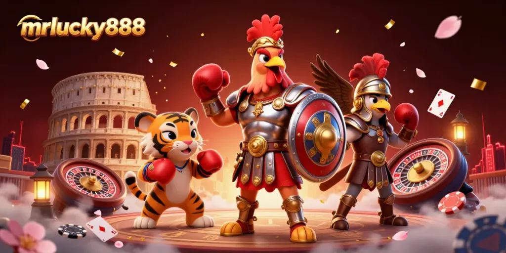 Experience thrilling wins with mrlucky888 in a vibrant casino scene showcasing games and excitement.