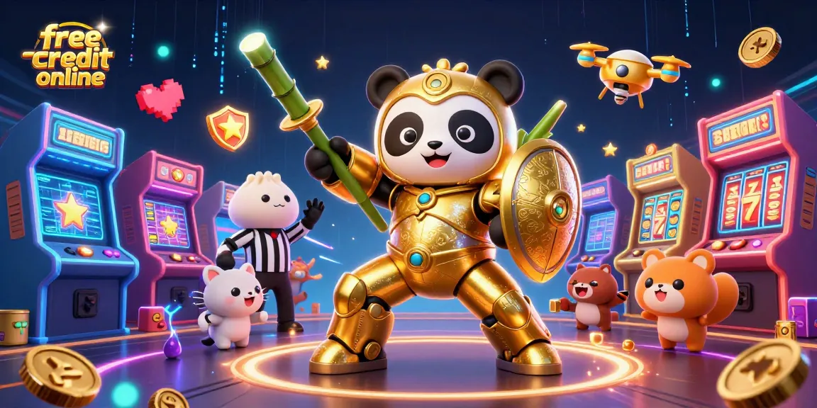 Experience thrilling gameplay with free credit online in this vibrant 3D casino scene filled with action.